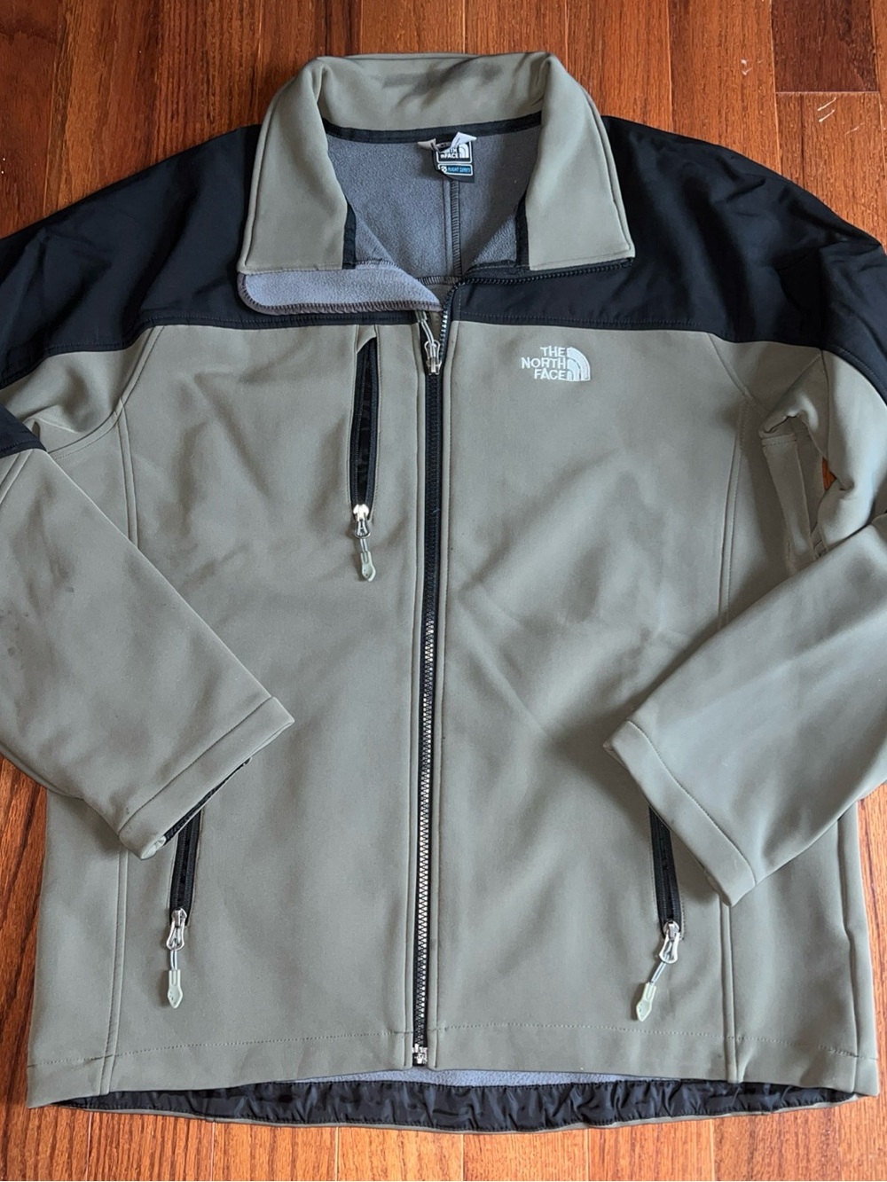 The North Face Men's Olive Green and Black Softshell Jacket